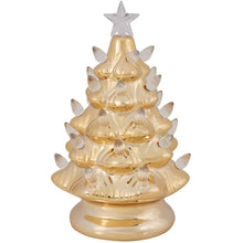 Lighted Gold Ceramic Christmas Tree