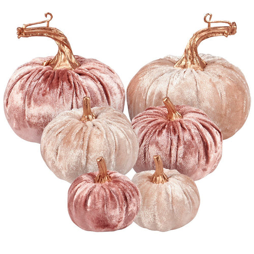 Blush Velvet Pumpkin Set