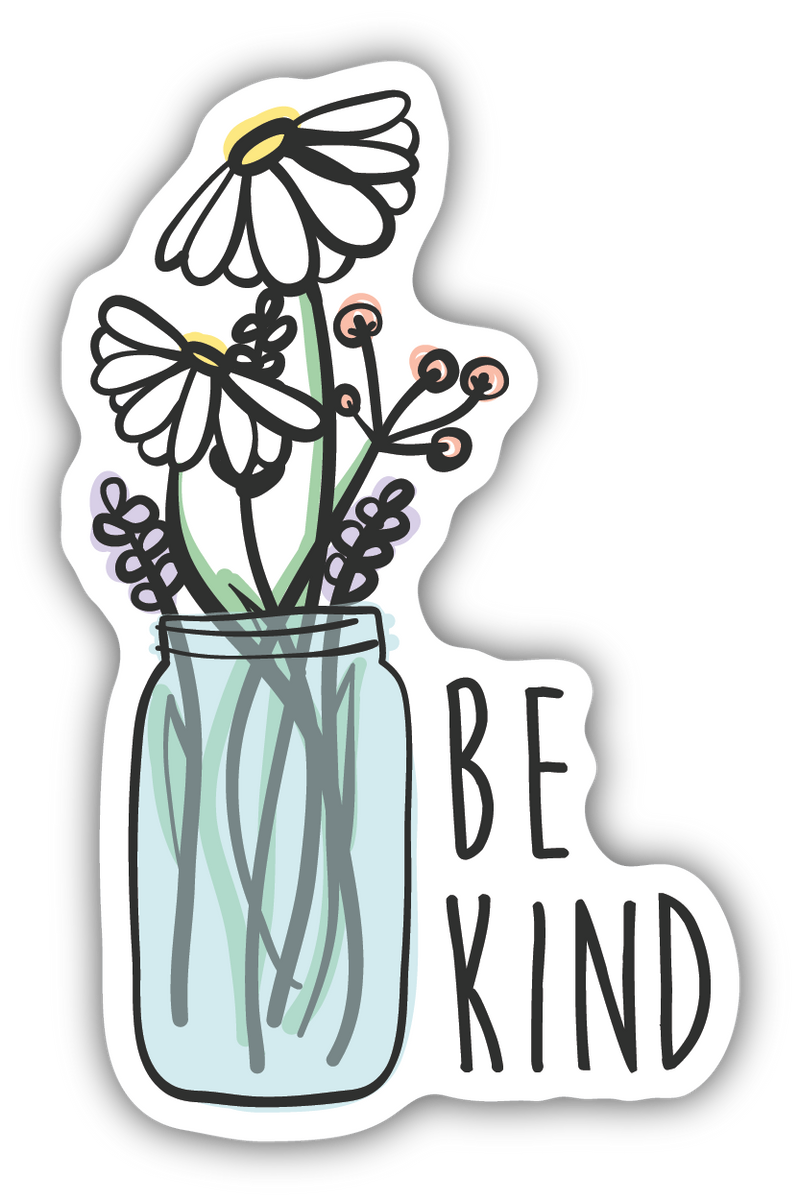 Be Kind Wildflower Jar Sticker