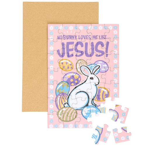 No Bunny Loves Me Like Jesus Puzzle Card