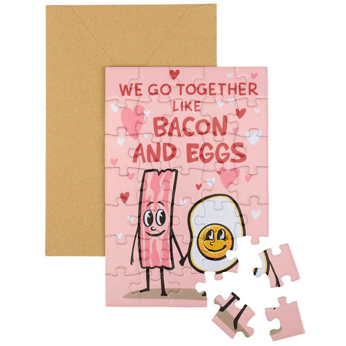 Together Like Bacon And Eggs Puzzle Card