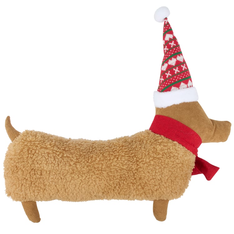 Winter Dachshund Shaped Pillow