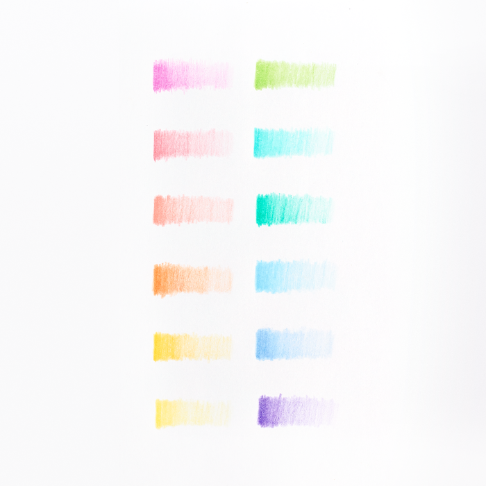 Pastel Hues Colored Pencils - Set of 12