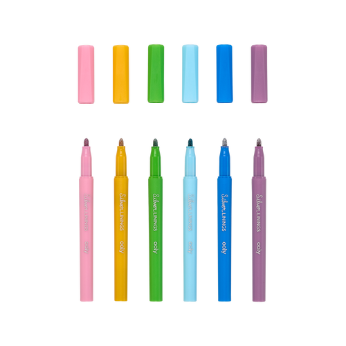 Silver Linings Outline Markers - Set of 6
