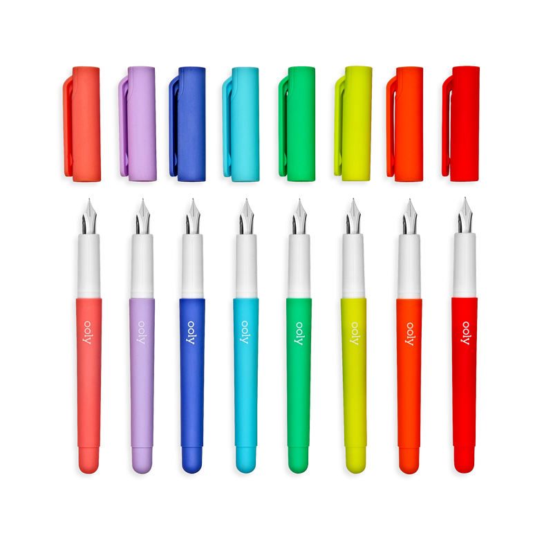 Color Write Fountain Pens - Set of 8
