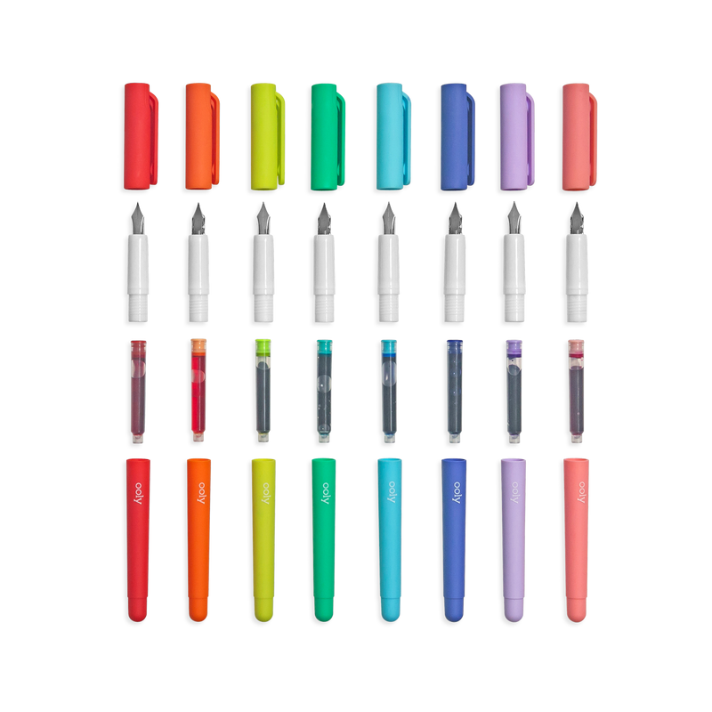 Color Write Fountain Pens - Set of 8