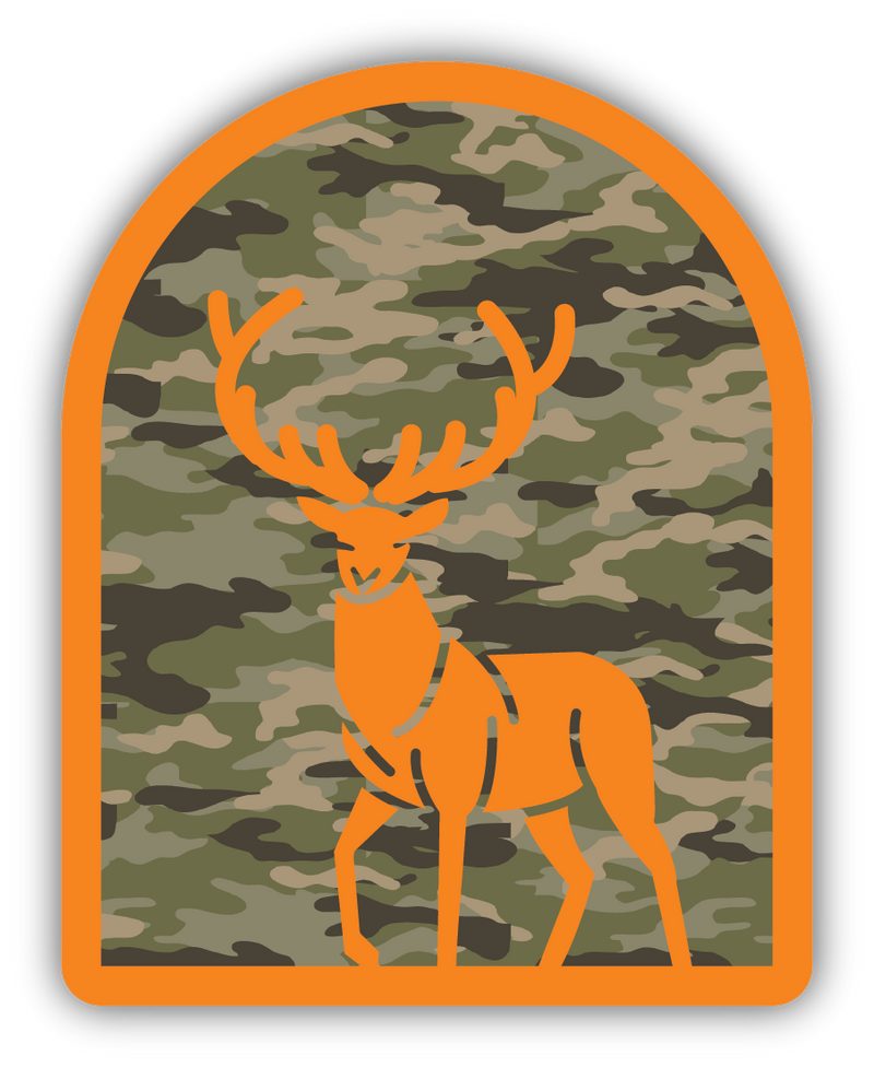 Camo Orange Deer Sticker