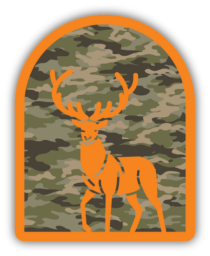 Camo Orange Deer Sticker