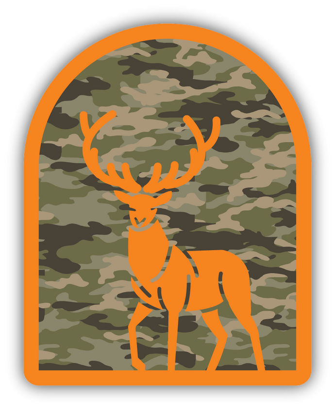 Camo Orange Deer Sticker