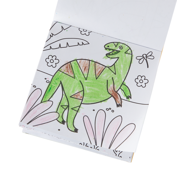 Carry Along! Coloring Book and Crayon Set - Dinoland - Set of 9 Crayons