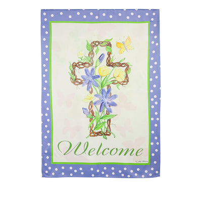 Large Flag | Easter Welcome Suede House Flag