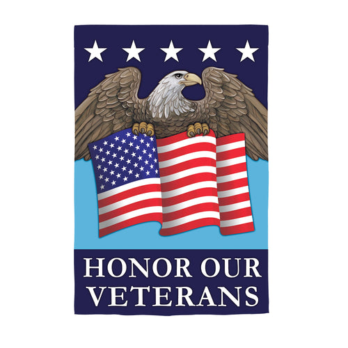 Honor Our Veterans Suede House Flag