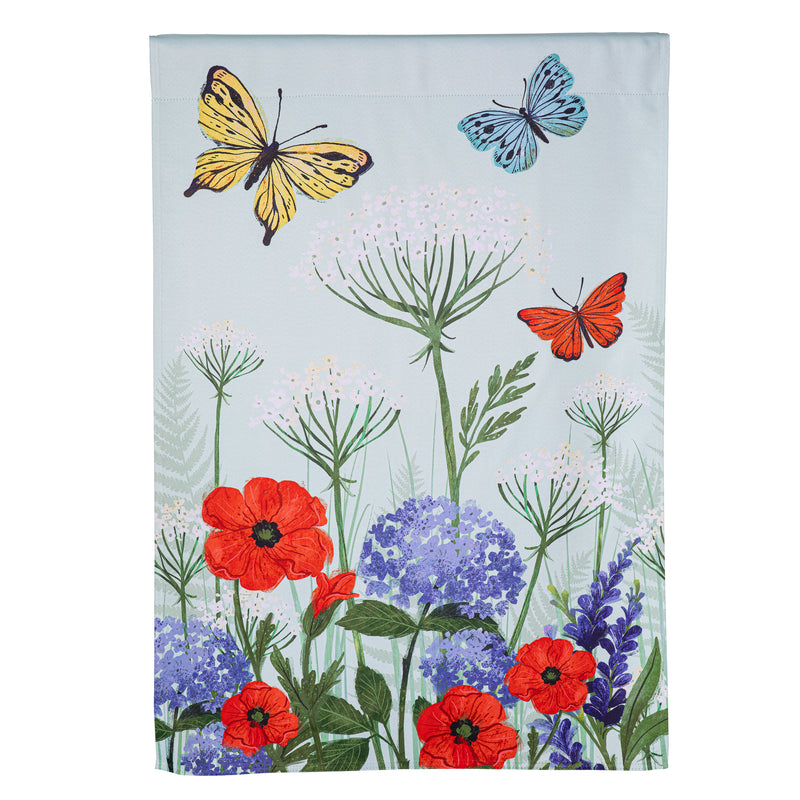 Greenhouse Retreat Floral Suede House Flag