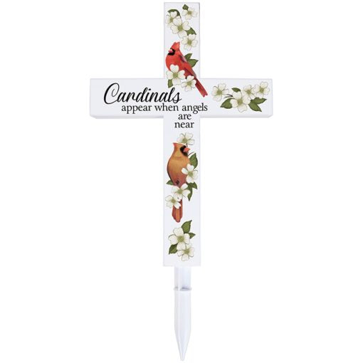 Cardinals Appear Solar Cross Stake