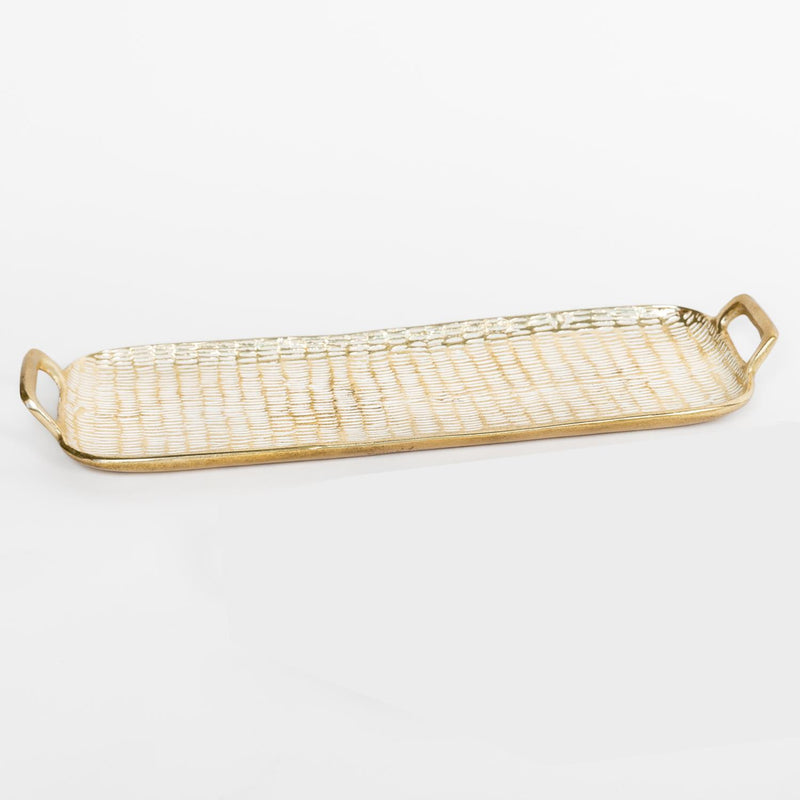 Tray Gold and White Medium