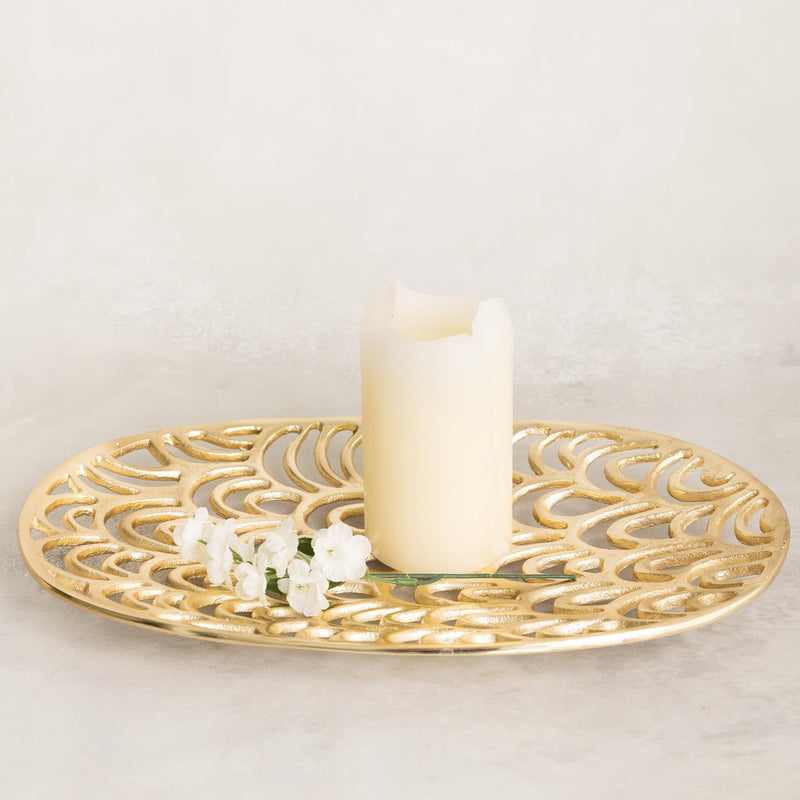 Tray Scalloped Gold