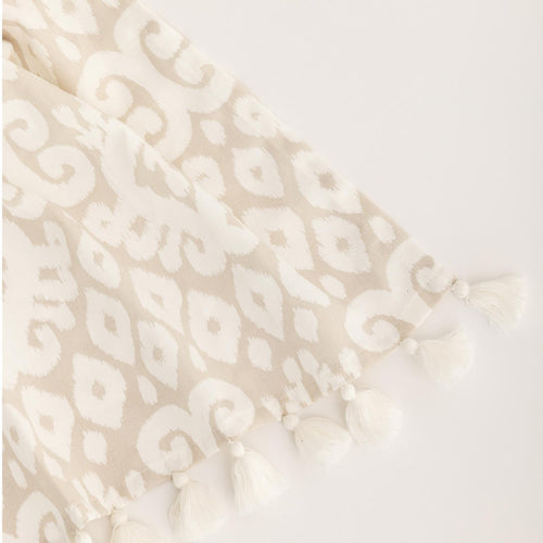 Tea Towel with Tassels Fringe Neutral