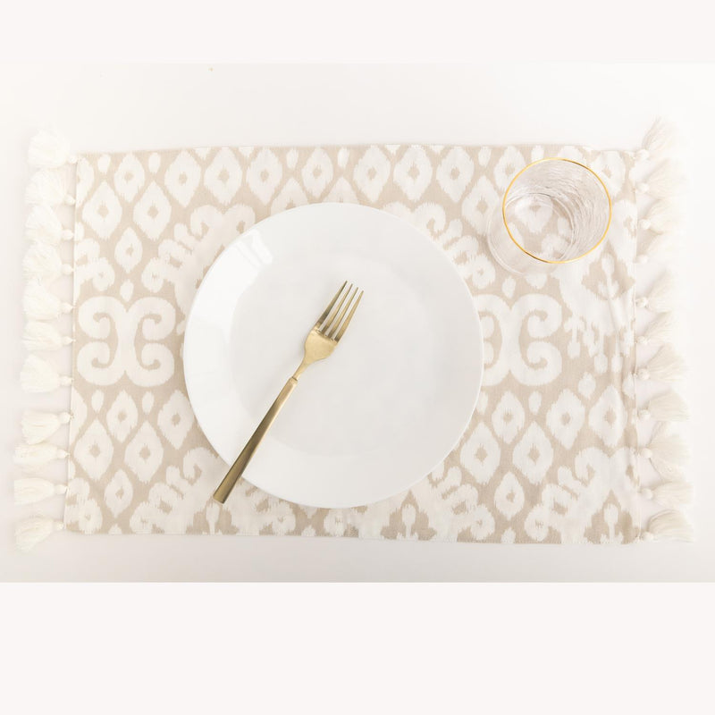 Placemats with Tassels Fringe Neutral
