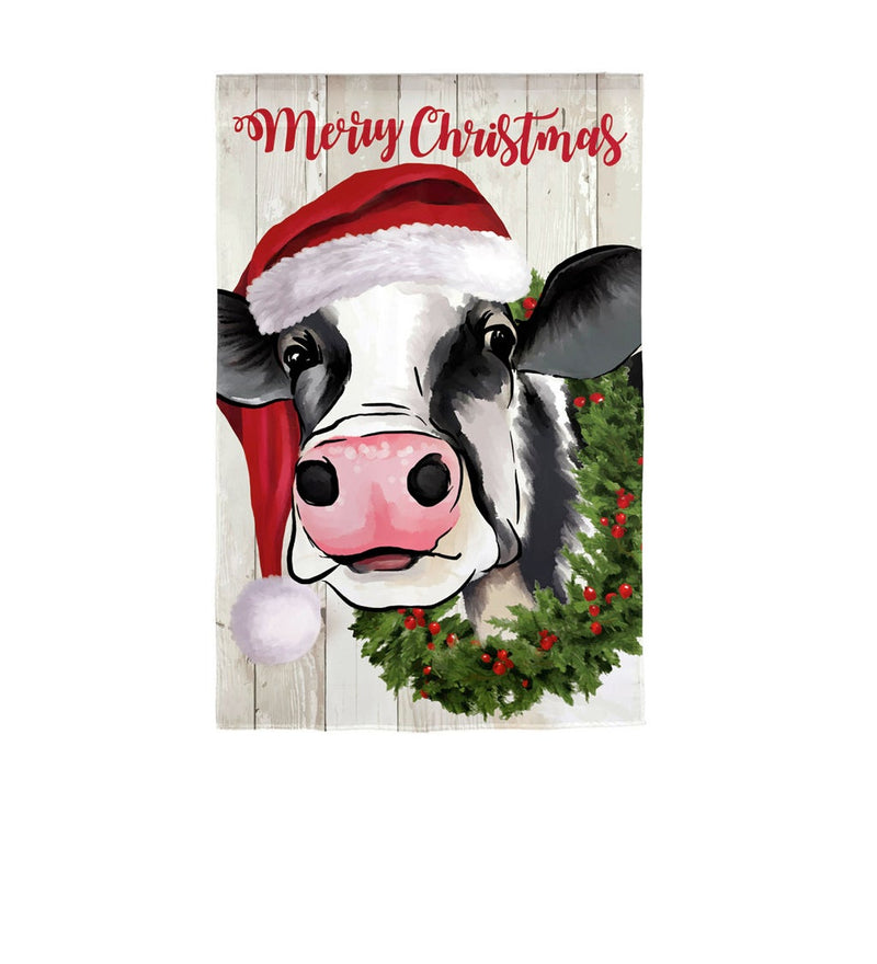 Garden Flag Christmas Cow