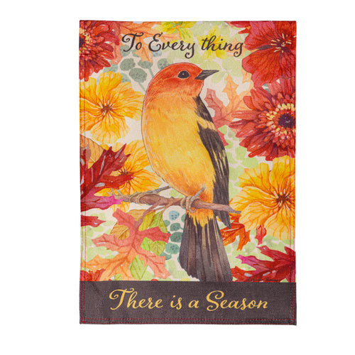 Changing Seasons Bird Burlap Garden Flag