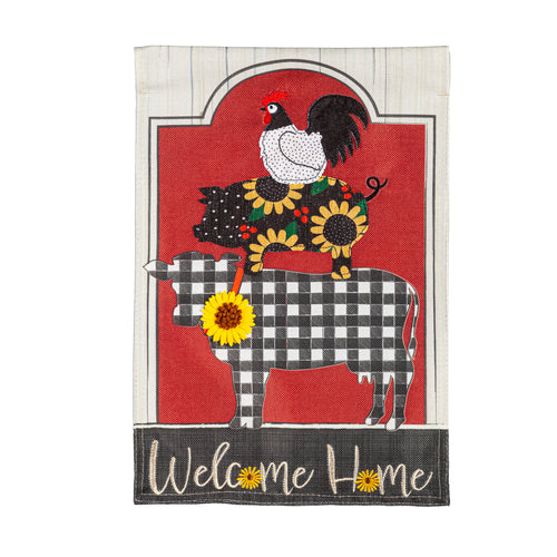 Garden Flag | Farm Friends Burlap Garden Flag