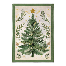 Christmas Tree With Acorn Burlap Garden Flag