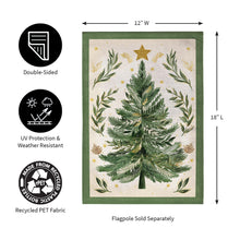 Christmas Tree With Acorn Burlap Garden Flag