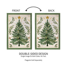 Christmas Tree With Acorn Burlap Garden Flag