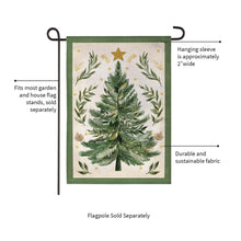 Christmas Tree With Acorn Burlap Garden Flag