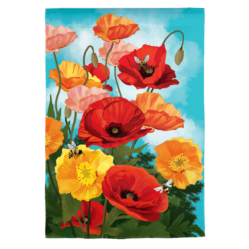 Garden Flag | Poppies Welcome Garden Linen Flag