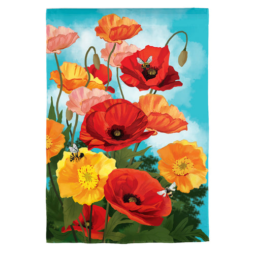 Garden Flag | Poppies Welcome Garden Linen Flag