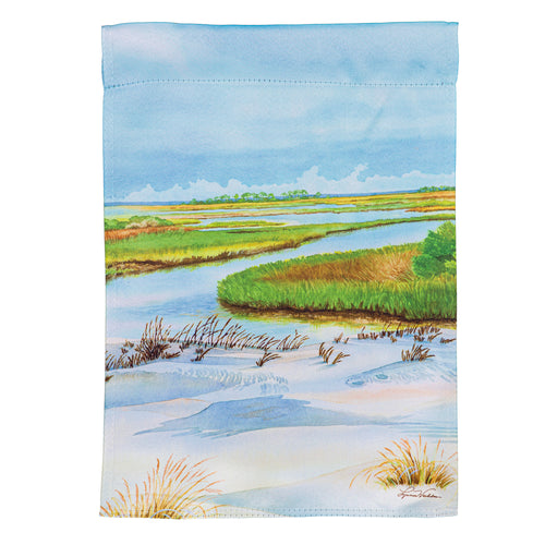 Coastal Landscape Suede Garden Flag