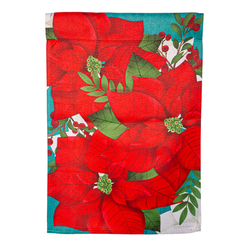 Poinsettia Suede Garden Flag