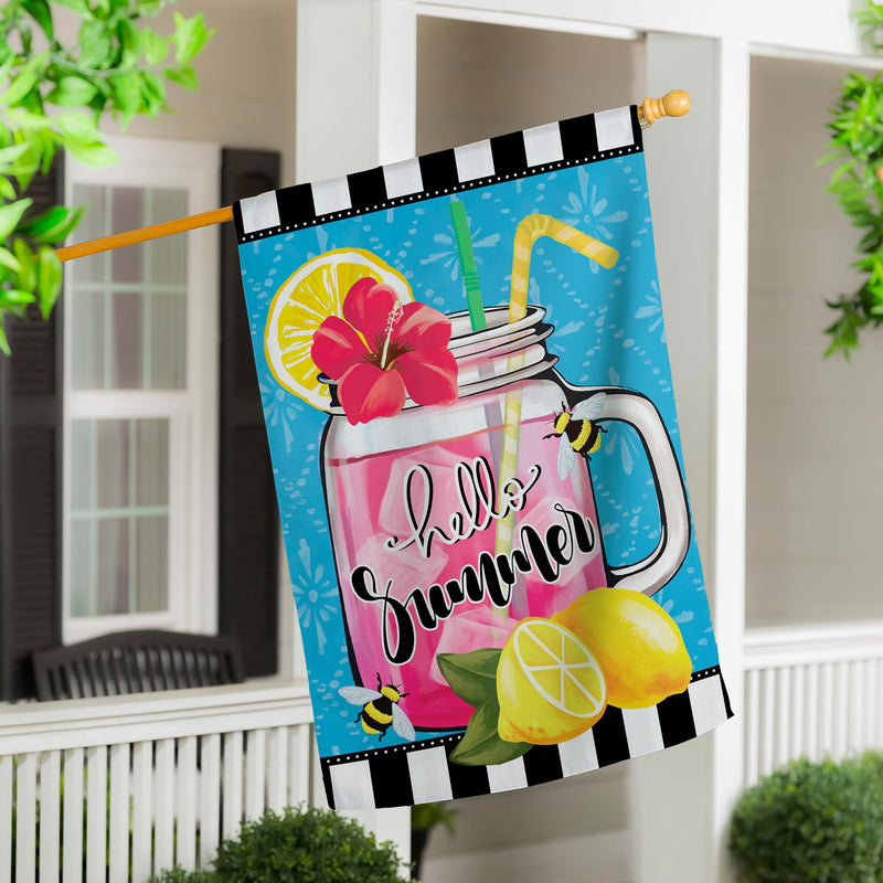Pink Lemonade Applique House Flag