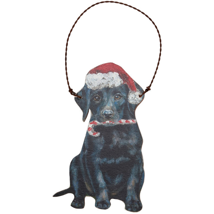 Lab Black Candy Cane Ornament