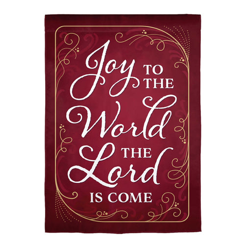 Joy to the World The Lord is Come Applique House Flag