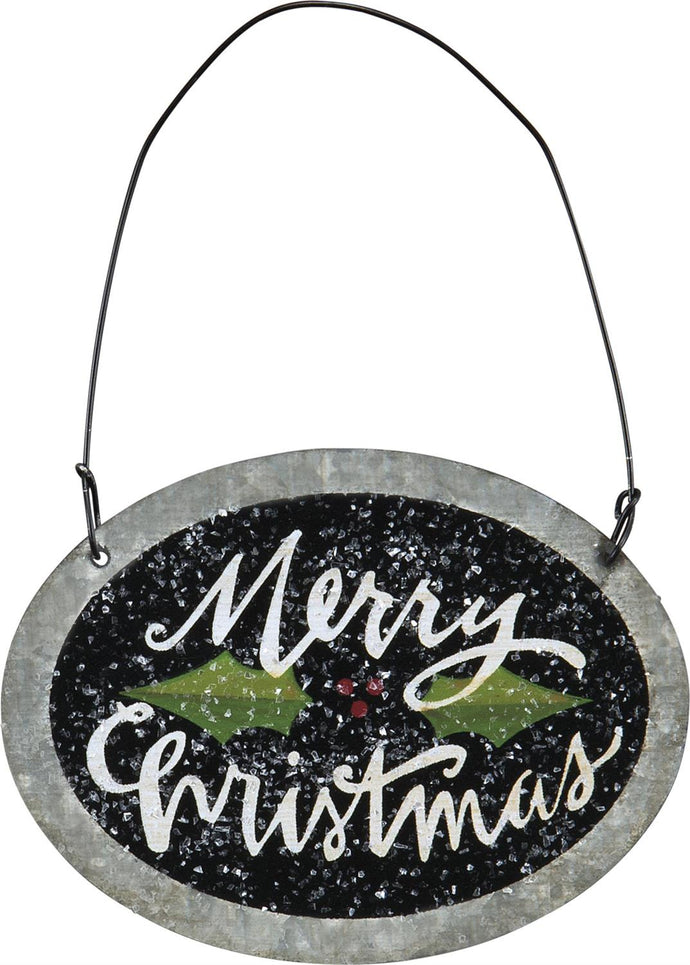 Merry Christmas Holly Ornament