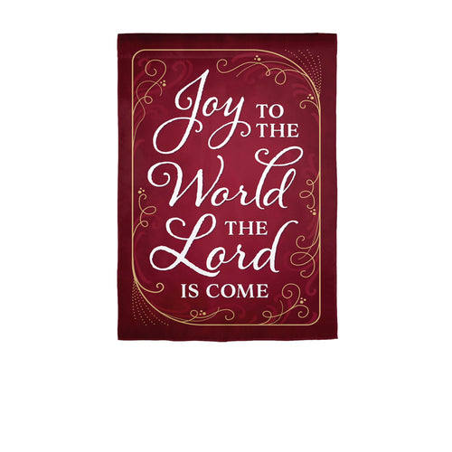 Joy to the World The Lord is Come Applique Garden Flag