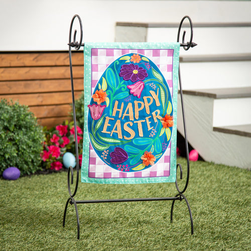Happy Easter Egg Applique Garden Flag