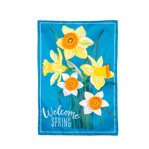 Garden Flag | Spring Daffodils Applique Garden Flag