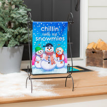 Chillin with My Snowmies Applique Garden Flag