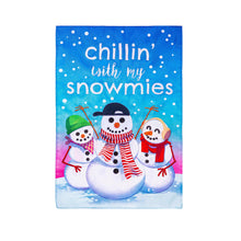 Chillin with My Snowmies Applique Garden Flag