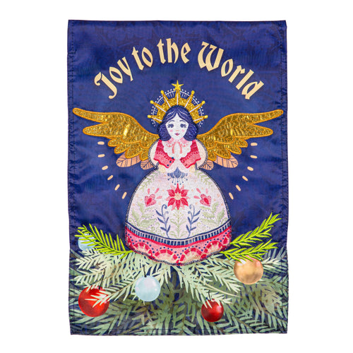 Joy to the World Applique Garden Flag