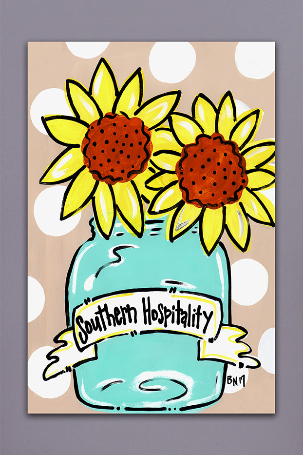 Southern Hospitality Sunflower Garden Flag