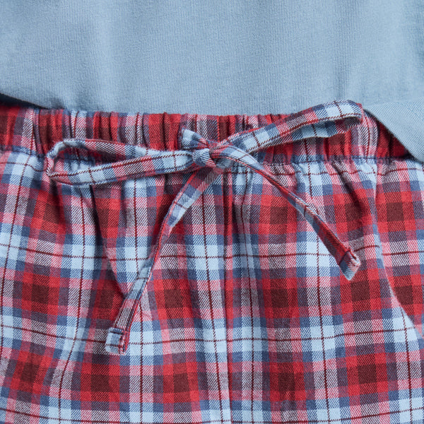 Men's Deep Burgundy Check Plaid Classic Sleep Pant