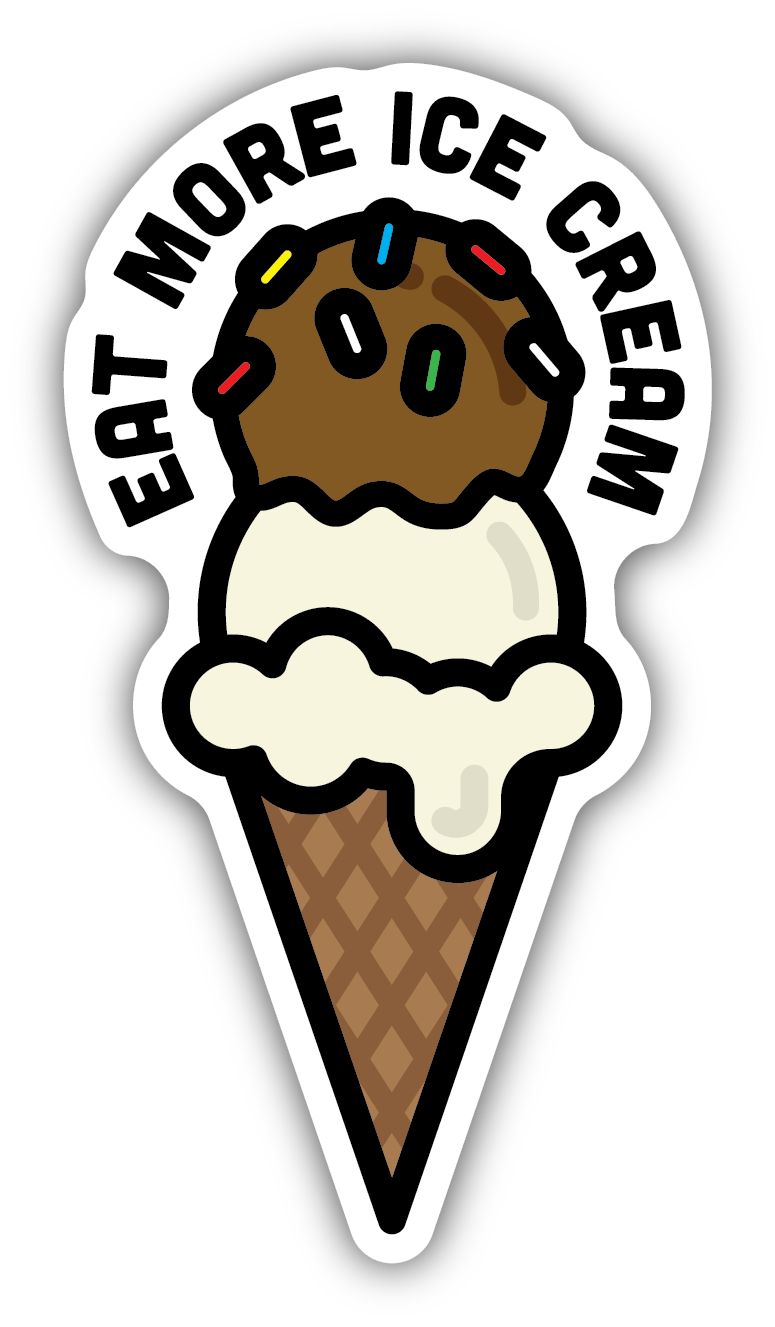 Eat More Ice Cream Sticker