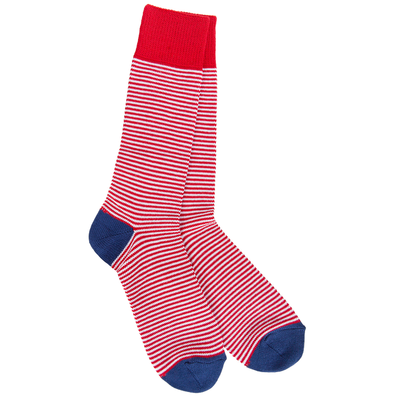 1902 Metro Stripe Crew Crimson Multi Stripe