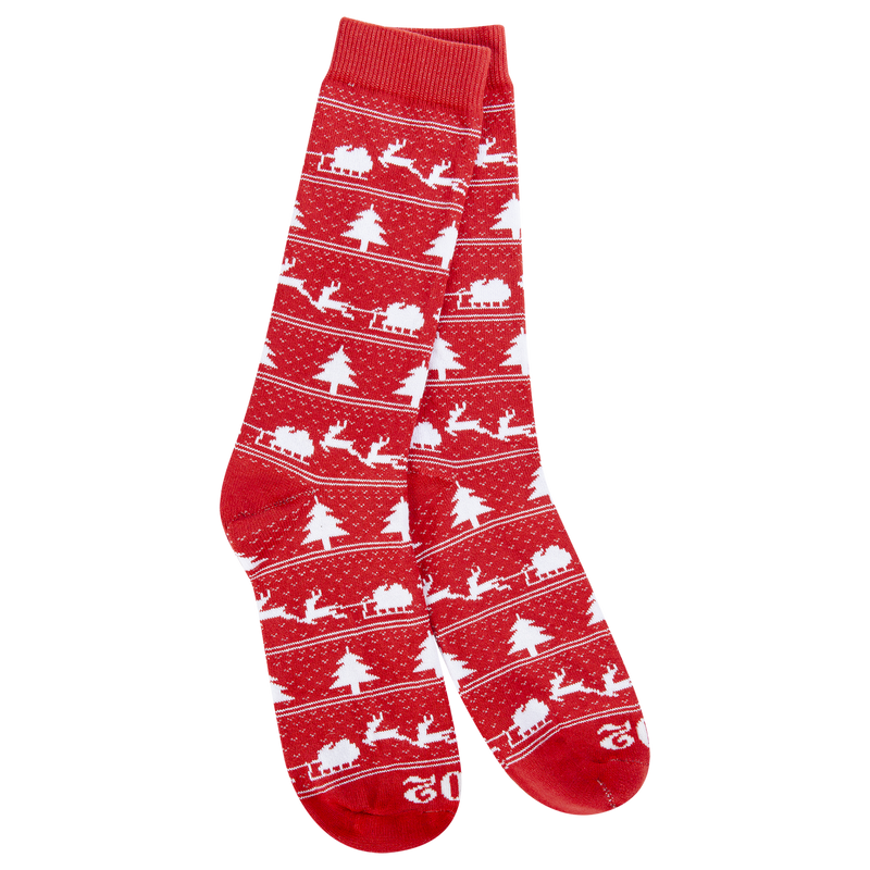 World Softest Socks | 1902 Holiday Transit Crew Sleigh Red
