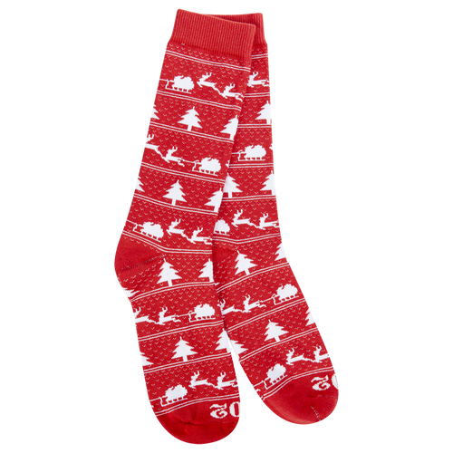 World Softest Socks | 1902 Holiday Transit Crew Sleigh Red