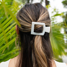 Square Flat Hair Clip | Coconut White